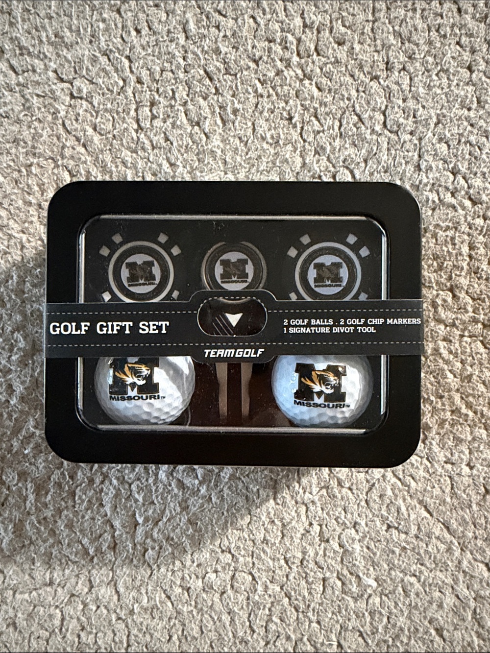 Team Golf Missouri Tigers Gift Set with White Logo Balls New